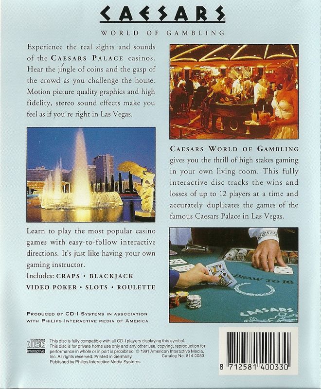 Caesars World of Gambling box art for CD-i